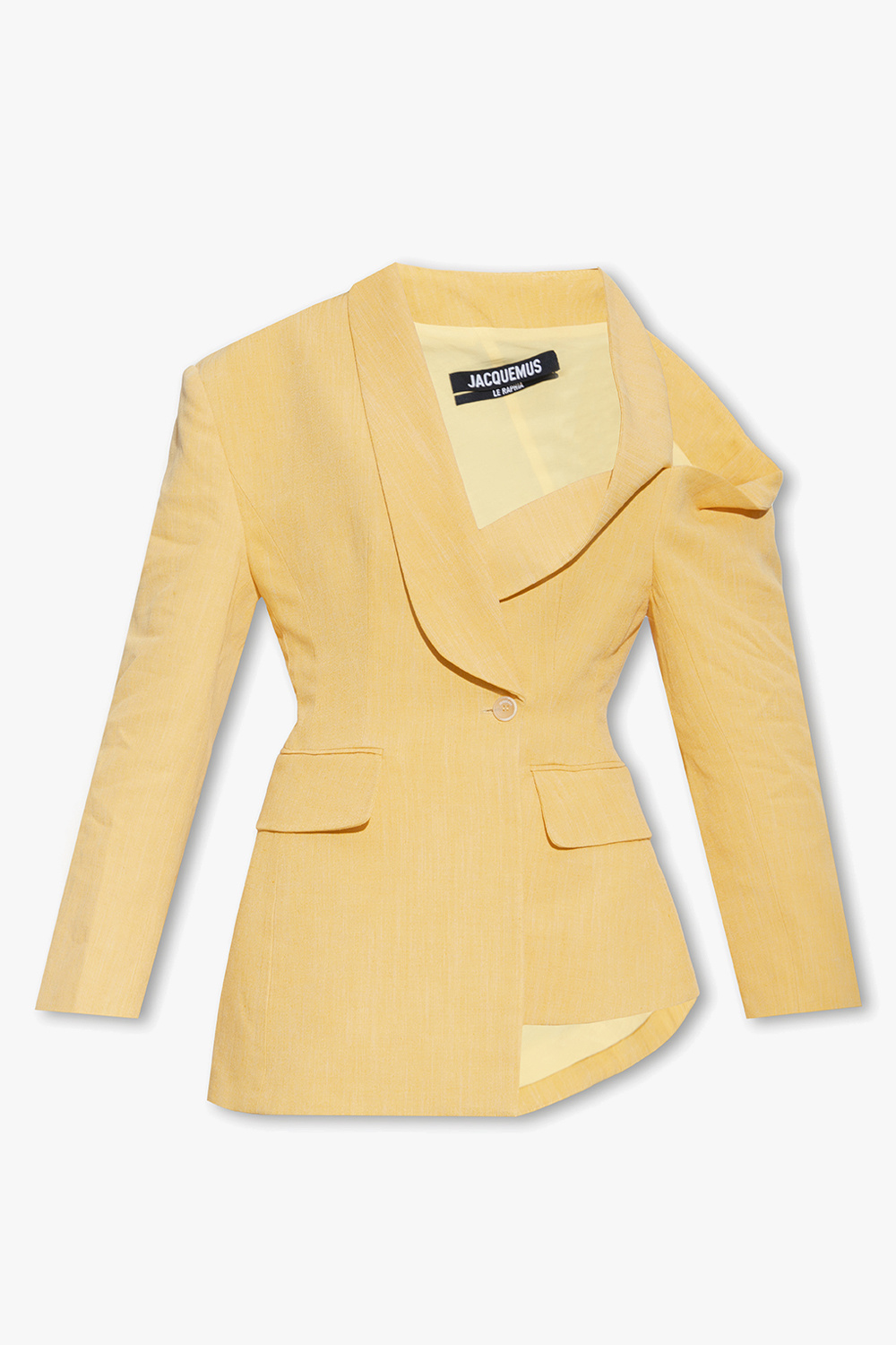 Yellow Baska asymmetrical blazer Jacquemus GenesinlifeShops